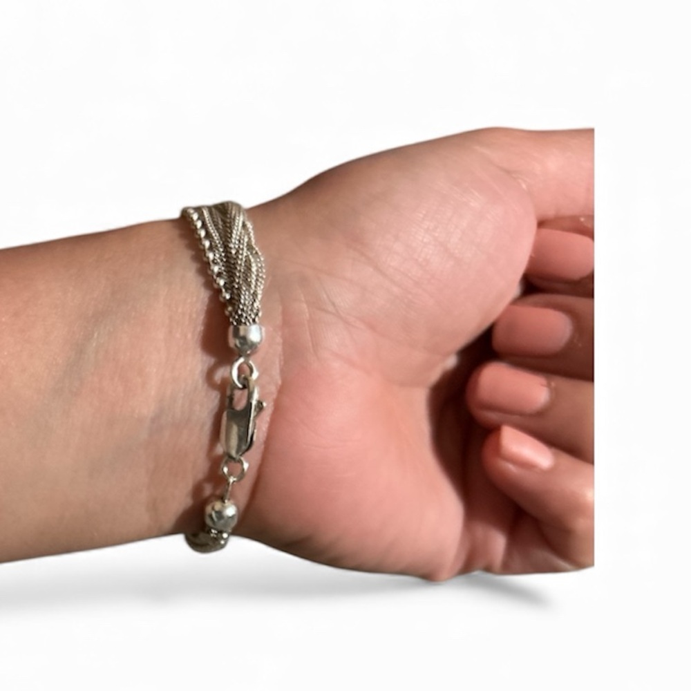 925 Solid Silver Heart Bracelet - image 3